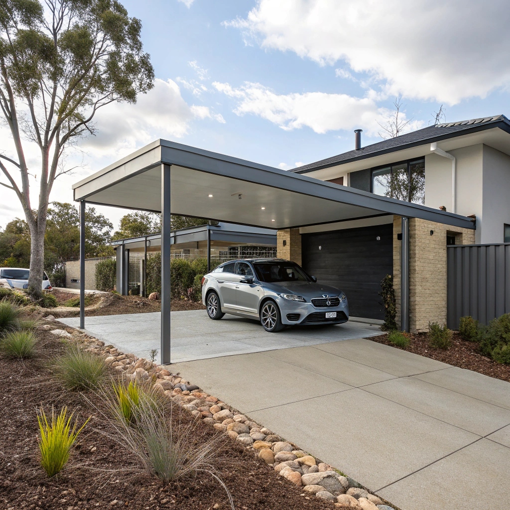 A simple metal double carport